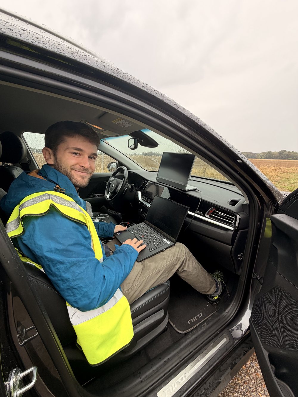 An engineer monitoring live tracks from a vehicle